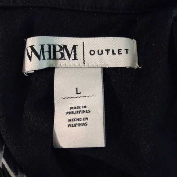 WHBM Outlet L Tank Top Black White Geometric Print Sleeveless Keyhole Neckline - Picture 7 of 9